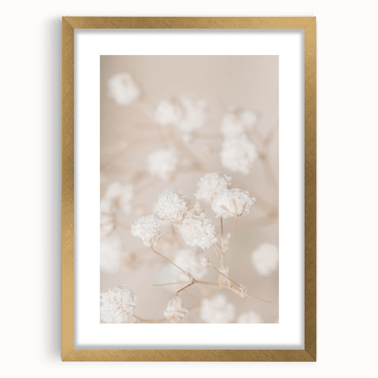 Extra large abstract art print featuring textured swirls in gold and cream on canvas, ideal for living room decor.