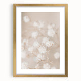 Extra large abstract art print featuring textured swirls in gold and cream on canvas, ideal for living room decor.