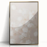 Large art print featuring a mid-century modernist abstract design in gold and white on acrylic.