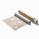 Extra large rolled canvas print featuring oversized floral designs in soft pastel hues, suitable for bathroom or living room.