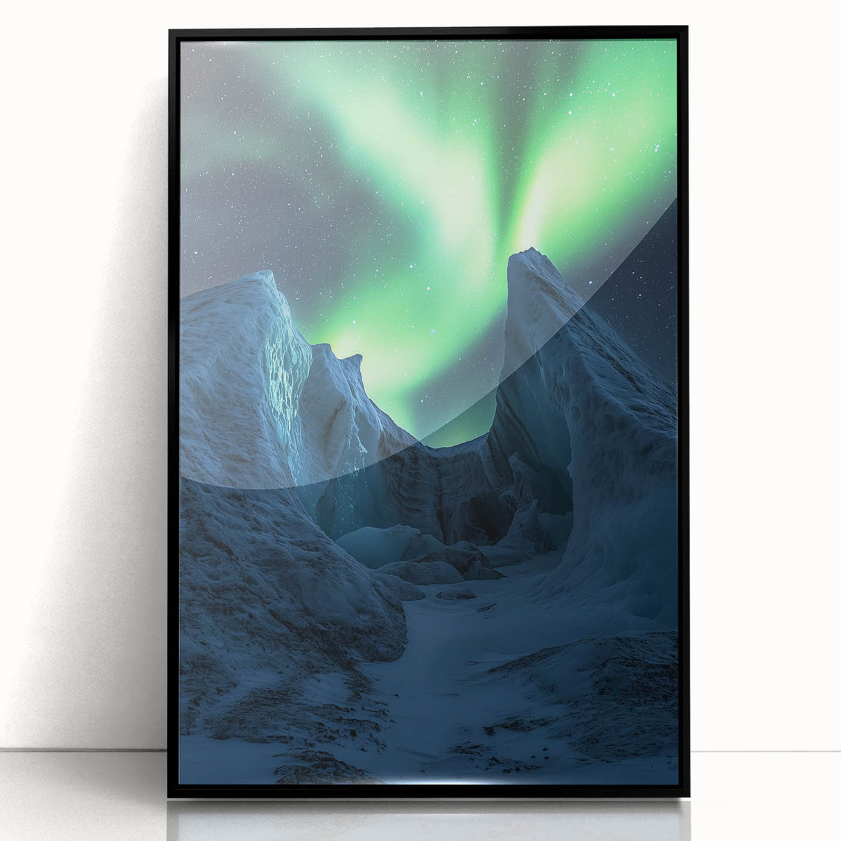 Framed acrylic artwork depicting stunning cliffs in a vibrant landscape, showcasing rich colors and intricate details, perfect for enhancing home decor.