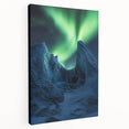 Stretched canvas artwork depicting a stunning landscape with dramatic cliffs under a vibrant sky, ideal for home decor and art enthusiasts seeking breathtaking nature scenes.