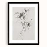 Elegant Floral Sketch Living Room Wall Art – Canvas Print
