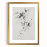 Elegant Floral Sketch Living Room Wall Art – Canvas Print