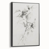 Elegant Floral Sketch Living Room Wall Art – Canvas Print