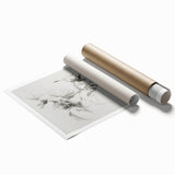 Elegant Floral Sketch Living Room Wall Art – Canvas Print