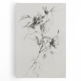 Elegant Floral Sketch Living Room Wall Art – Canvas Print