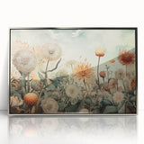 Framed abstract florals wall art featuring vibrant colors and intricate designs, set in a sleek silver frame to enhance modern decor aesthetics. Perfect for living rooms or offices.