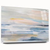 Abstract landscape wall art showcasing vibrant colors and intricate patterns, displayed in a side view with pins, perfect for modern home decor.