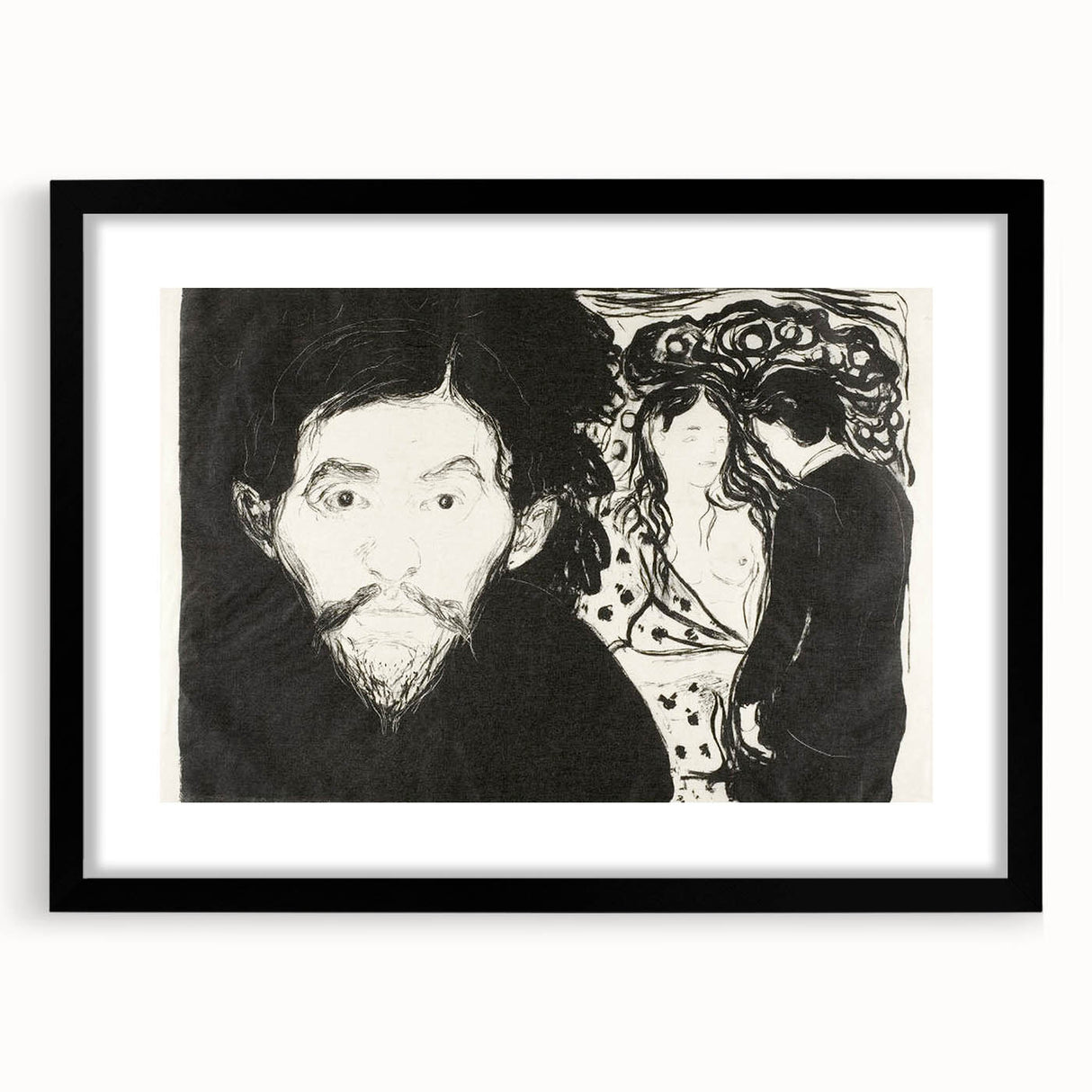 Expressionism Wall Art - Jealousy I by Edvard Munch (1896)