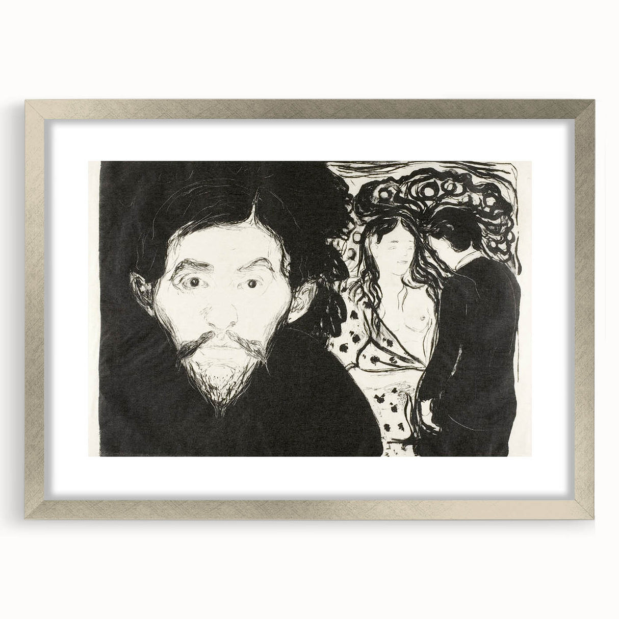 Expressionism Wall Art - Jealousy I by Edvard Munch (1896)