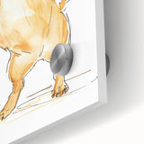 Large abstract wall art featuring swirling blue and green tones on acrylic glass, suitable for dining room ambiance.