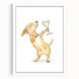 Abstract art print featuring a swirl of vibrant colors on a white framed canvas, suitable for dining room decor.