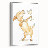 Vintage poster art featuring colorful food and drink illustrations on a large black framed canvas.