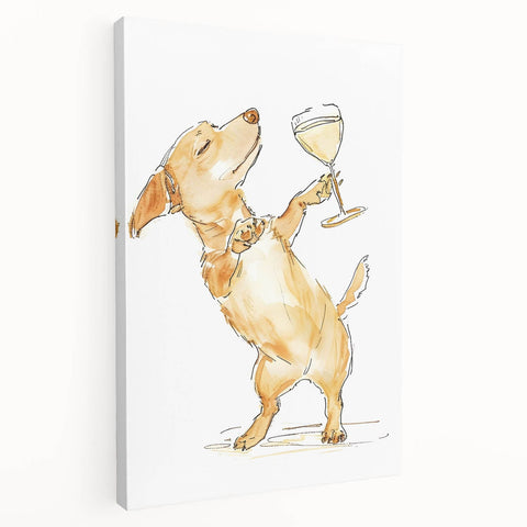 Large stretched canvas featuring a vibrant illustration of various fruits and beverages, ideal for kitchen wall art.