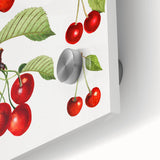 Large abstract wall art featuring assorted fruits in vibrant colors on acrylic glass, ideal for dining room decor.