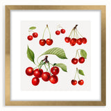 Extra large abstract art print featuring textured fruits in vibrant colors, framed in gold, ideal for living room decor.