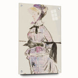 Impressionism Wall Art - Woman in Travel Costume - Elegant Art Sketch Print