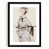 Impressionism Wall Art - Woman in Travel Costume - Elegant Art Sketch Print