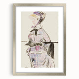 Impressionism Wall Art - Woman in Travel Costume - Elegant Art Sketch Print