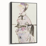 Impressionism Wall Art - Woman in Travel Costume - Elegant Art Sketch Print