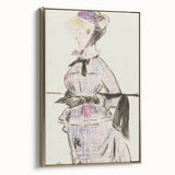 Impressionism Wall Art - Woman in Travel Costume - Elegant Art Sketch Print