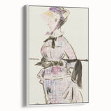 Impressionism Wall Art - Woman in Travel Costume - Elegant Art Sketch Print
