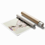 Impressionism Wall Art - Woman in Travel Costume - Elegant Art Sketch Print