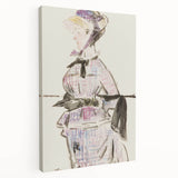 Impressionism Wall Art - Woman in Travel Costume - Elegant Art Sketch Print