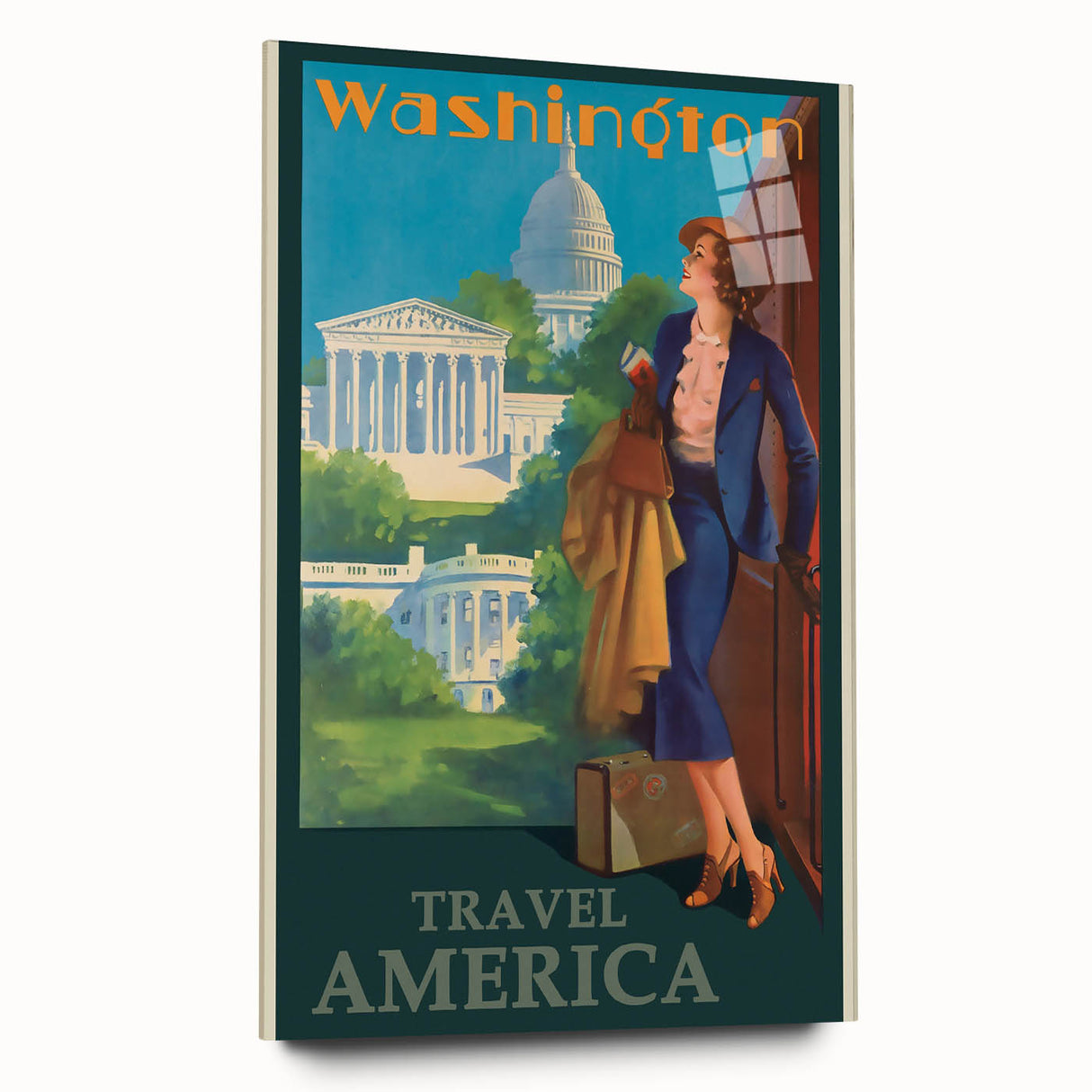 Retro Washington D.C. Poster – Vintage American Travel Art