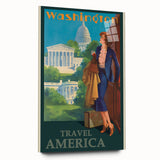 Retro Washington D.C. Poster – Vintage American Travel Art