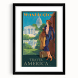 Retro Washington D.C. Poster – Vintage American Travel Art