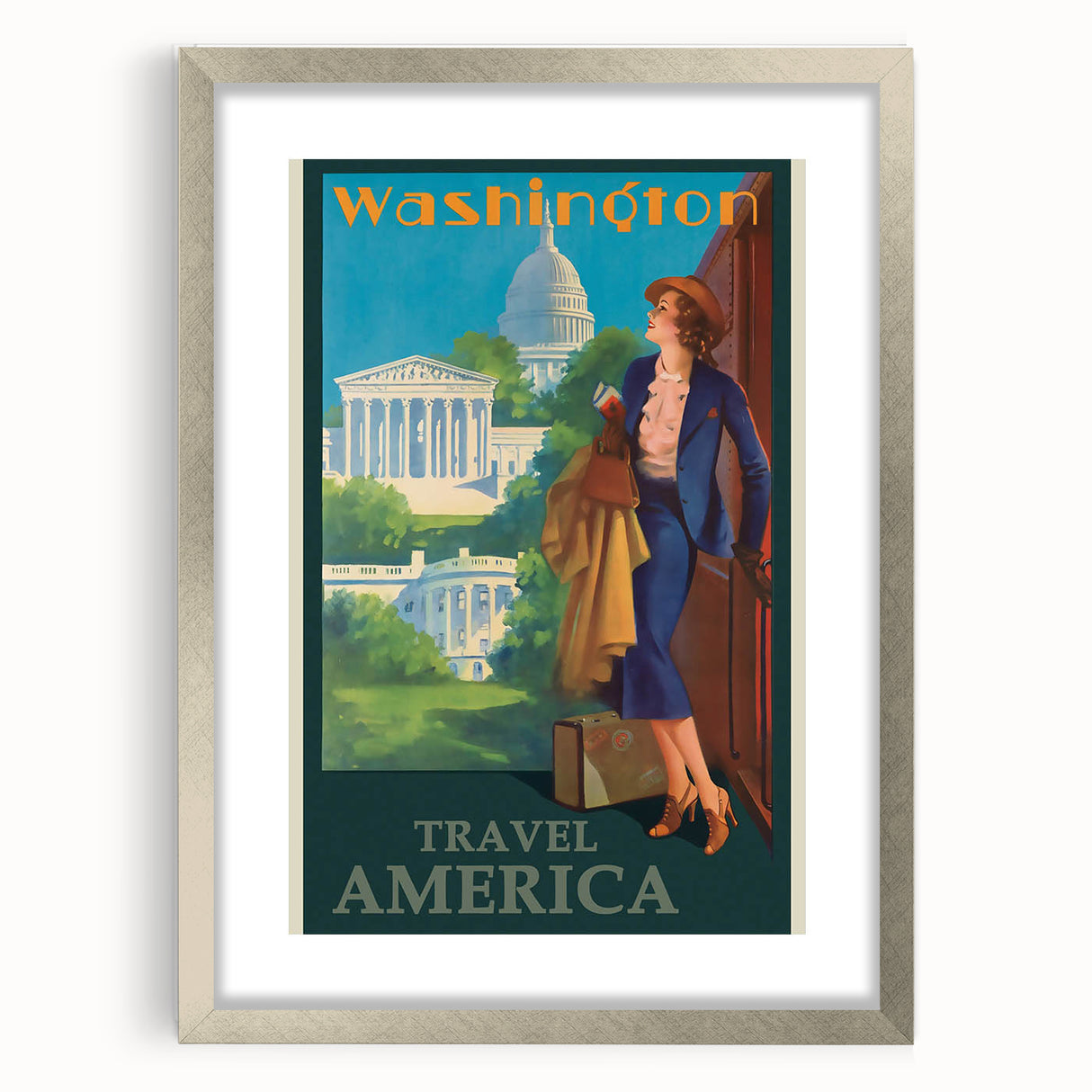 Retro Washington D.C. Poster – Vintage American Travel Art