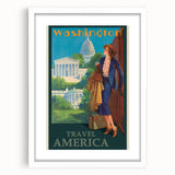 Retro Washington D.C. Poster – Vintage American Travel Art