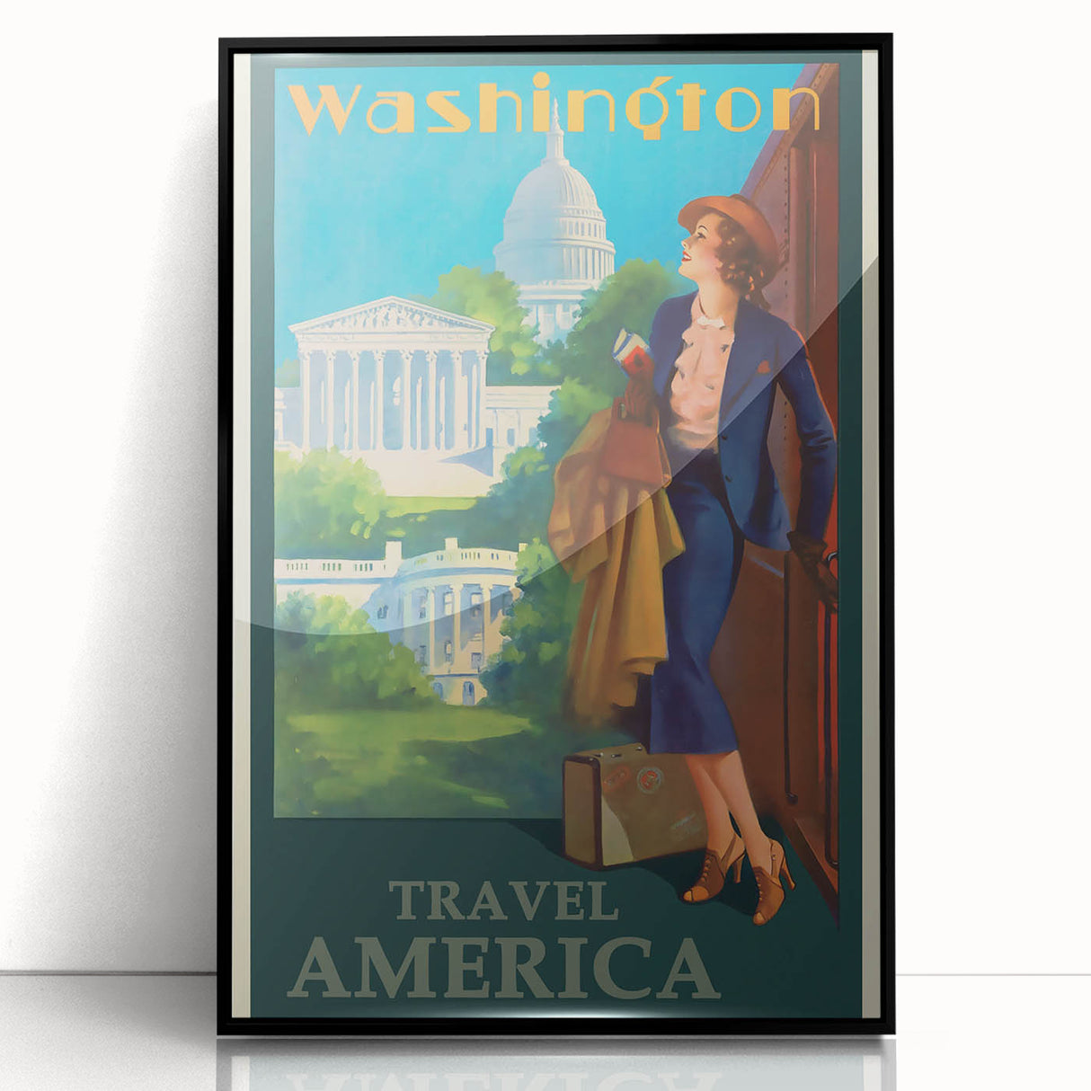 Retro Washington D.C. Poster – Vintage American Travel Art