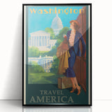 Retro Washington D.C. Poster – Vintage American Travel Art