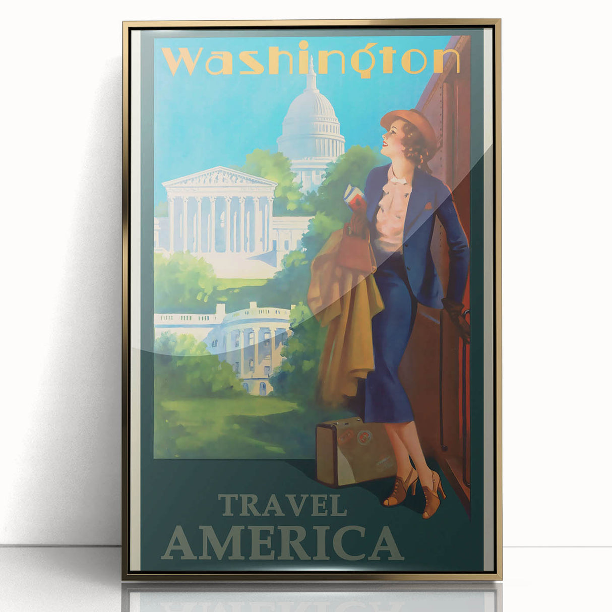 Retro Washington D.C. Poster – Vintage American Travel Art