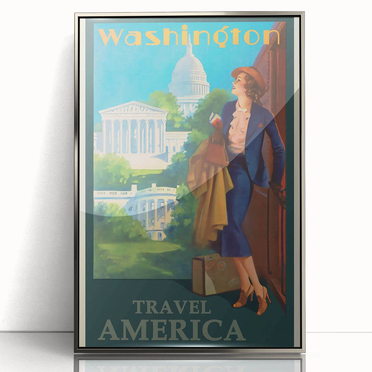 Retro Washington D.C. Poster – Vintage American Travel Art