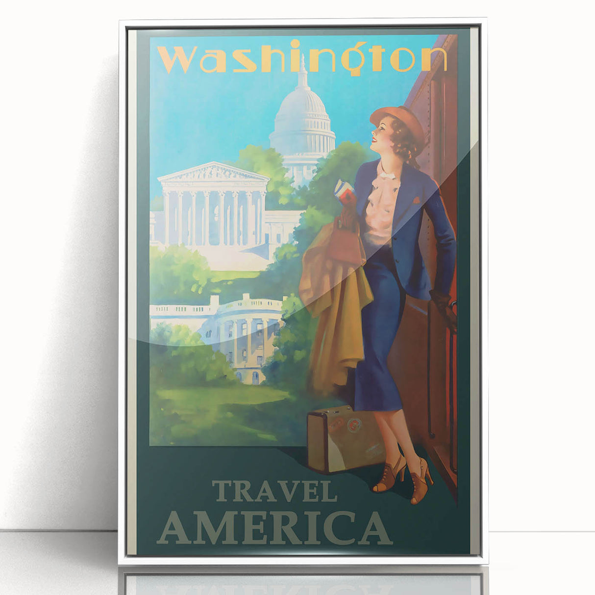 Retro Washington D.C. Poster – Vintage American Travel Art