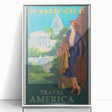 Retro Washington D.C. Poster – Vintage American Travel Art