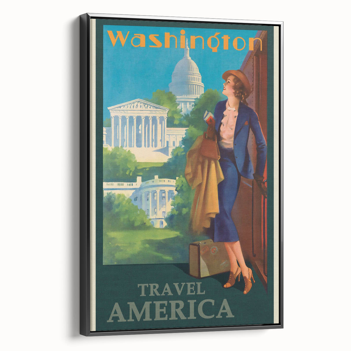 Retro Washington D.C. Poster – Vintage American Travel Art