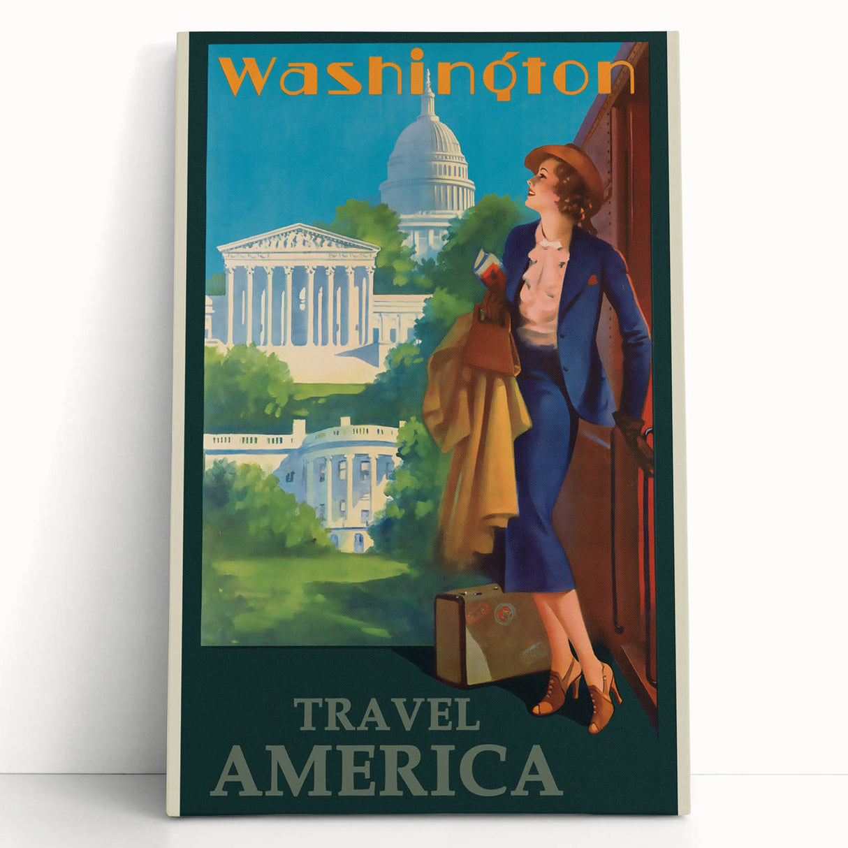 Retro Washington D.C. Poster – Vintage American Travel Art