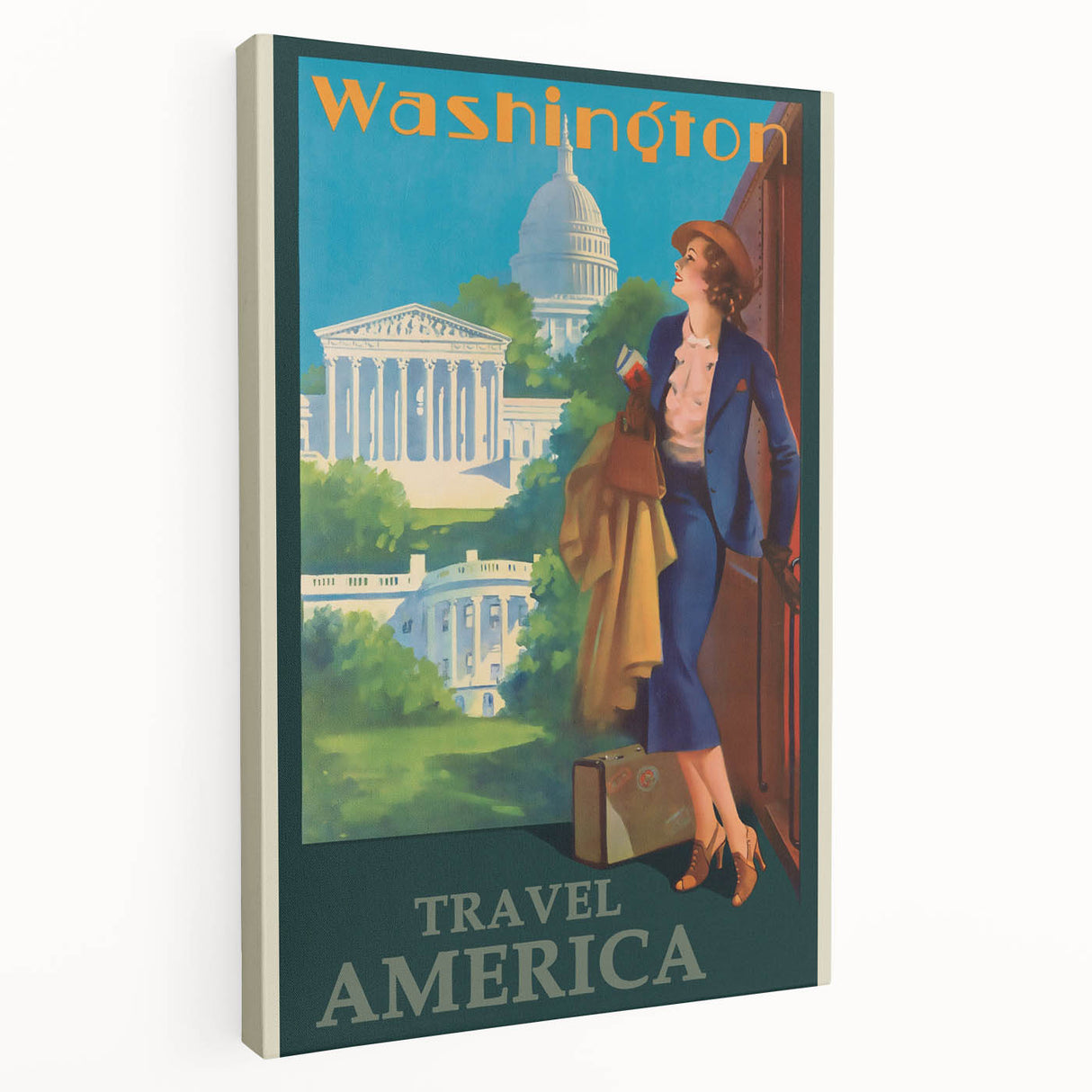 Retro Washington D.C. Poster – Vintage American Travel Art