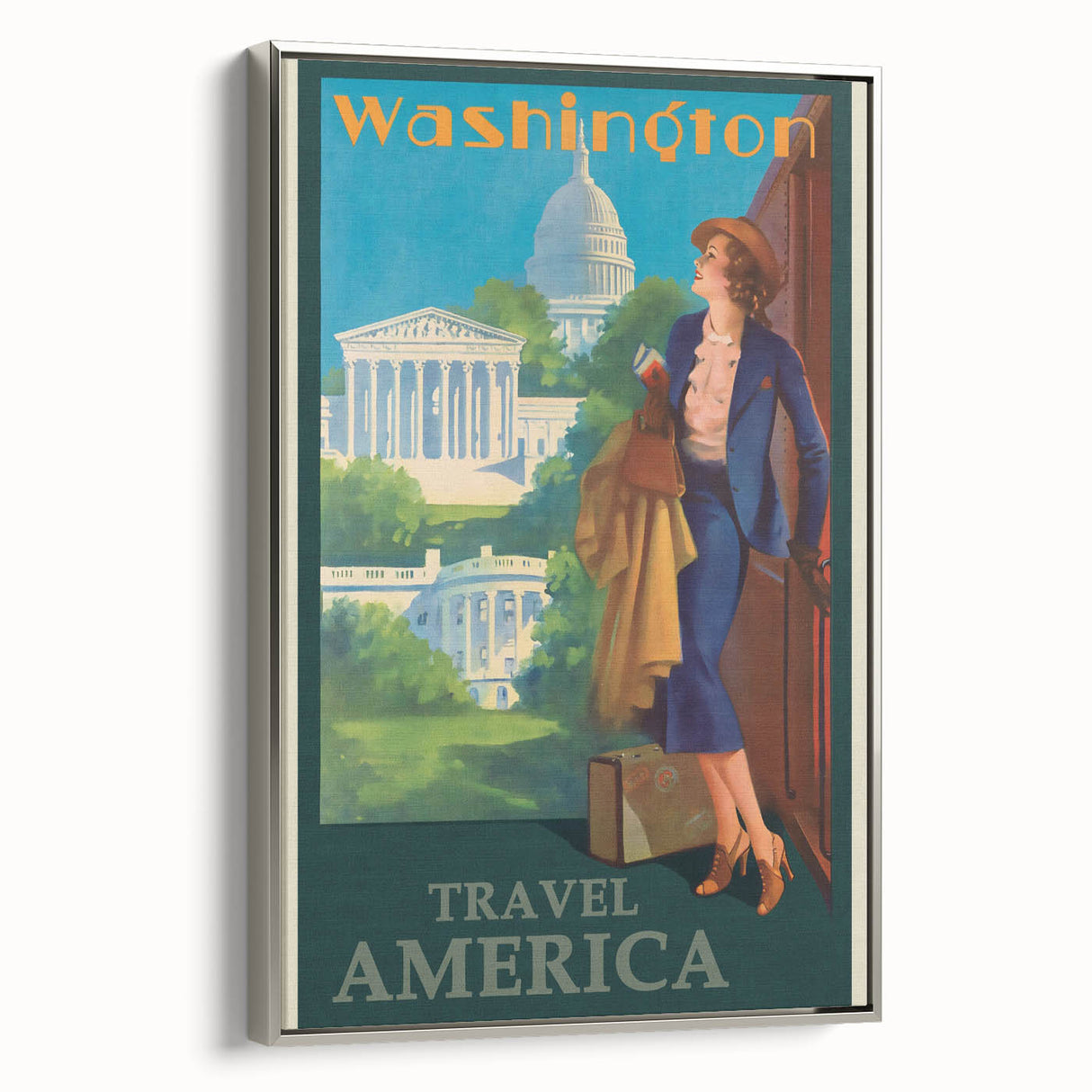 Retro Washington D.C. Poster – Vintage American Travel Art