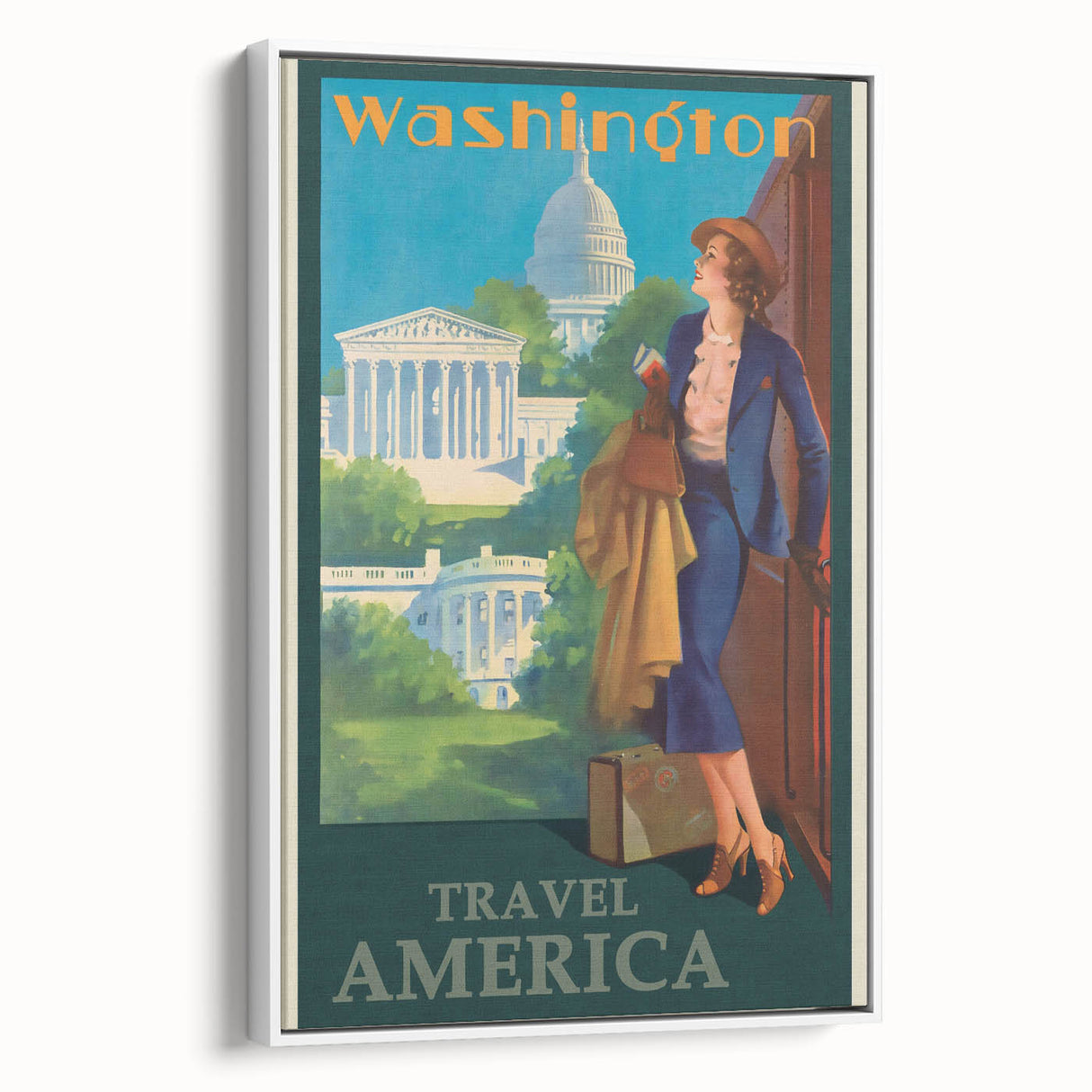 Retro Washington D.C. Poster – Vintage American Travel Art
