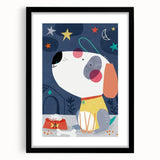 Starry Night Dog - Kids Wall Art Prints Boys Room Wall Art