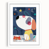 Starry Night Dog - Kids Wall Art Prints Boys Room Wall Art