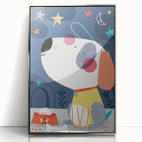 Starry Night Dog - Kids Wall Art Prints Boys Room Wall Art