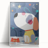 Starry Night Dog - Kids Wall Art Prints Boys Room Wall Art
