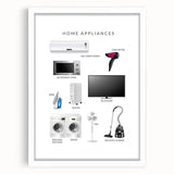 Home Appliances Kids Educational Wall Art - Learning Poster